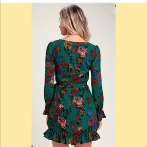 Jack by Bb Dakota Dark Green Floral Dress